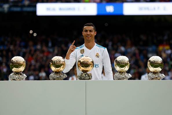 2. Cristiano Ronaldo - five Ballon d'Or awards