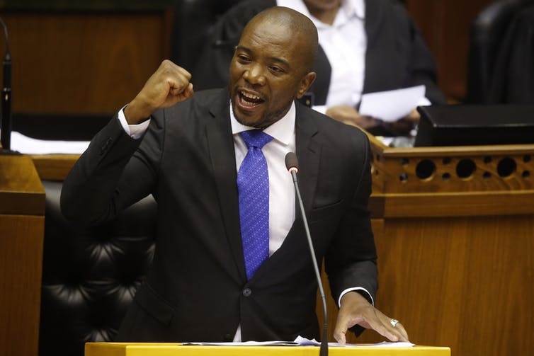 Mmusi Maimane is leading efforts to combat the water crisis. Picture: EPA/Mark Wessels (Pool)