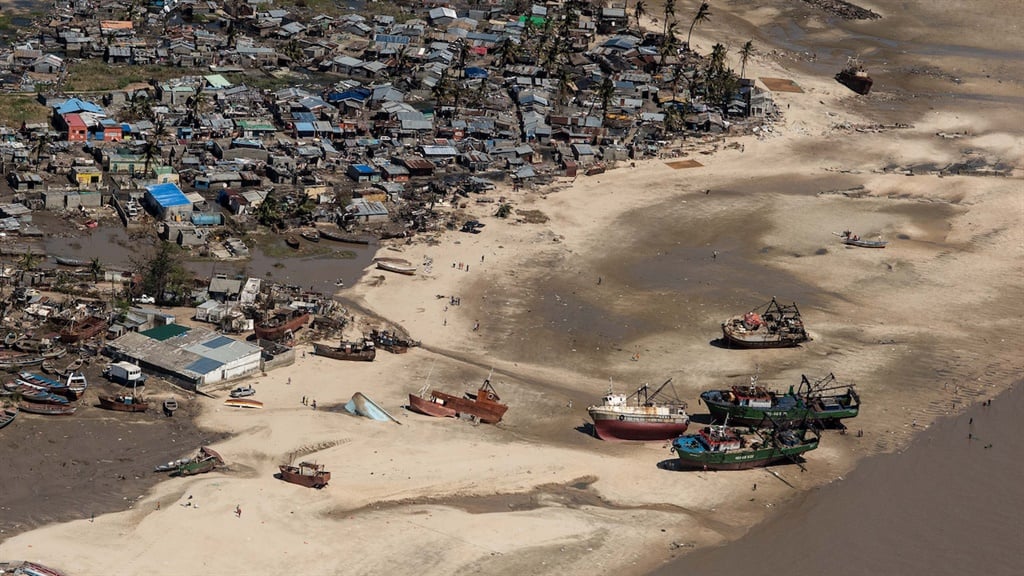 An aerial view of a neighbourhood devastated by Cyclone Idai on 24 March, 2019 in Beira, Mozambique. Transnet wants to know if such destructive storms could be heading south as far as Durban. 