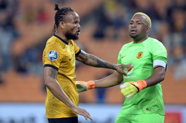  Edmilson Dove and Kaizer Chiefs captain Itumeleng Khune during the DStv Premiership match between Kaizer Chiefs and SuperSport United at FNB Stadium in September.