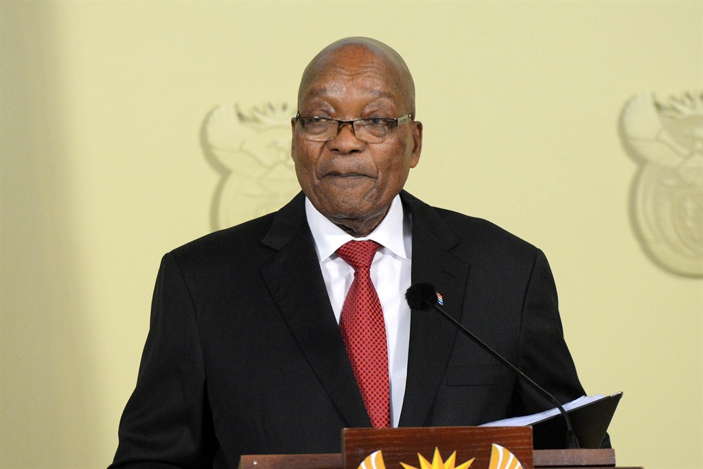  Former president Jacob Zuma announces his resignation in Pretoria. Picture: Deaan Vivier. 