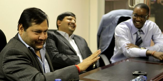 Die Indiese sakelui Ajay en Atul Gupta, en Duduzane Zuma (heel regs). Foto: Gallo Images/ City Press/ Muntu Vilakazi