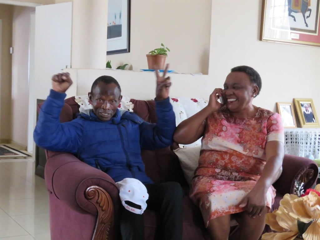 An ecstatic Ivy Ramaphosa and a family friend at home in Chiawelo, Soweto, just moments after her younger brother, Matamela Cyril, was declared the fifth democratically-elected president of South Africa. Picture: Poloko Tau
