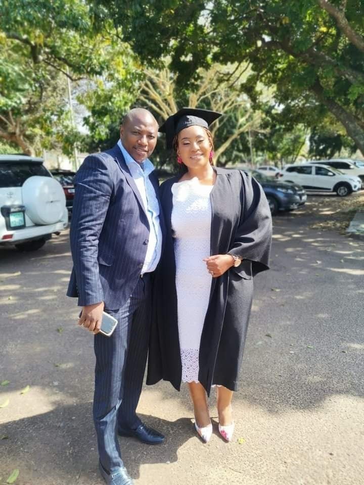 Uthando Nesthembu reality star, Mbali Mngwabe Mseleku congratulated by her husband, Musa Mseleku at her  graduation ceremony. 