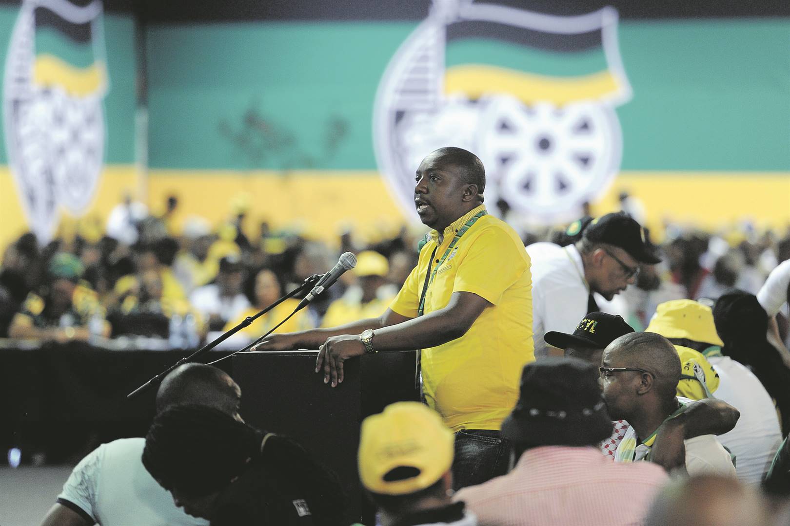 Delegates during the nomination session for  the top six candidates at the ANC national elective conference at Nasrec in 2017. Photo: Felix Dlangamandla