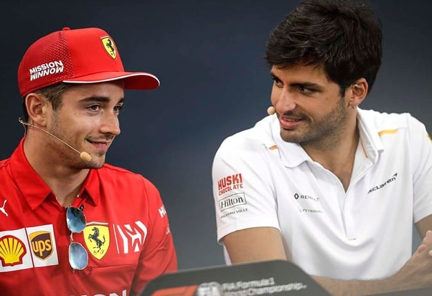 Charles Leclerc (left) and his new team mate, Carlos Sainz. Image: TeamTalk