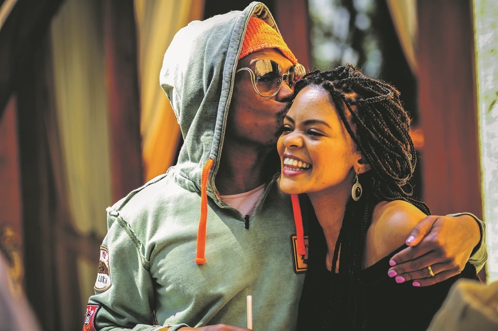 Hoodie you do? Somizi Mhlongo greets 7de Laan actress Crystal-Donna Roberts, who has been nominated in the best actress and best feature film categories   Picture: Mpumelelo Buthelezi