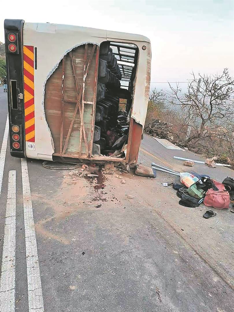 A bus that was carrying guests to a wedding overturned, killing one person. 