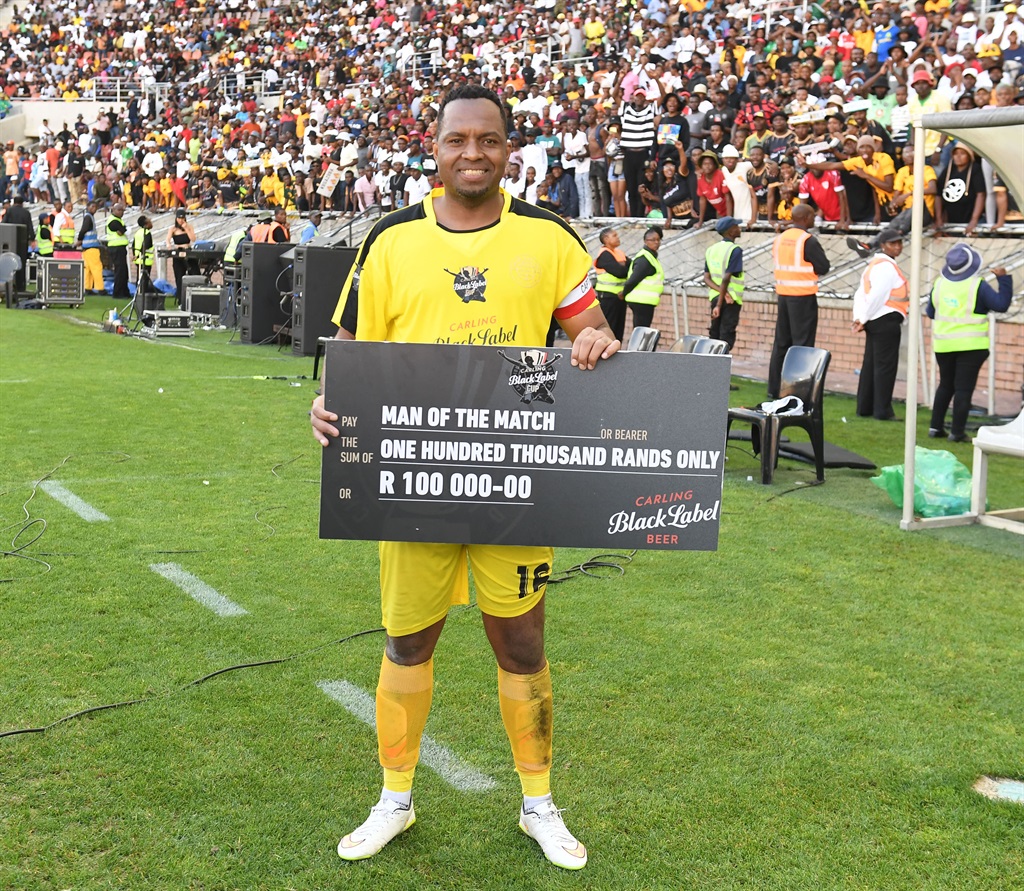 Man of the match, Itumeleng Khune during the Carling Knockout match between Stellenbosch FC and Carling Knockout All-Stars XI at the Peter Mokaba Stadium on 6 January 2024 in Polokwane.