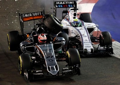 Force India's Nico Hulkenberg had a Singapore GP to forget when he crashed out after 12 laps.