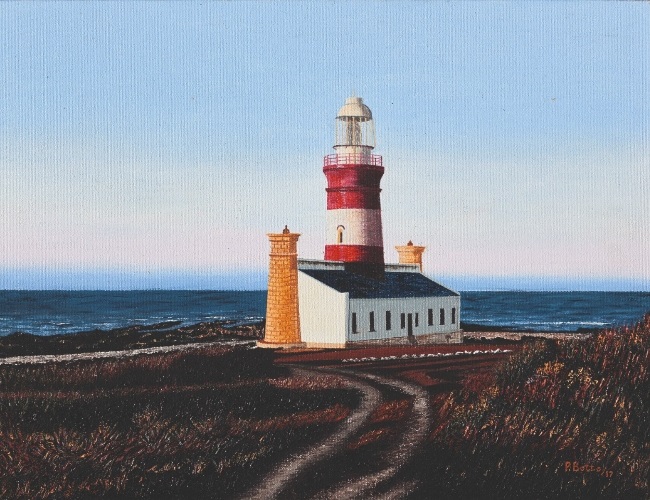 a painting of a lighthouse