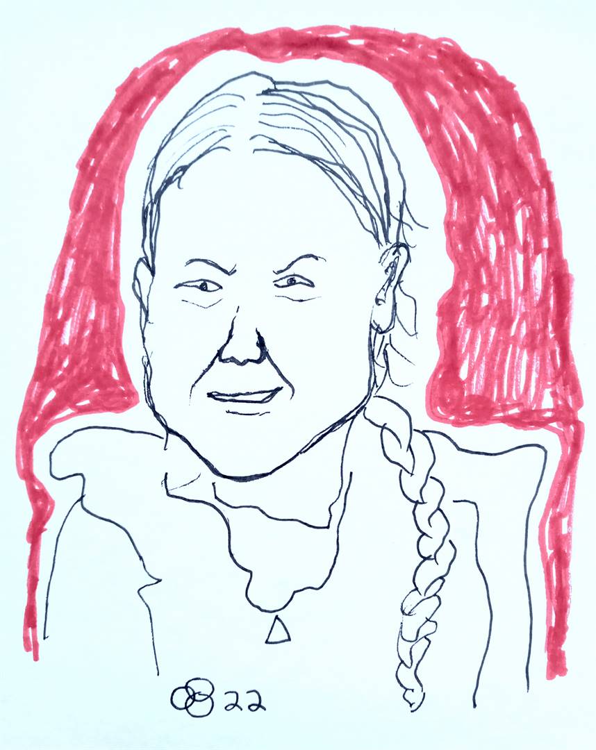 Koos Kombuis se afbeelding van Greta Thunberg. Foto: Koos Kombuis
