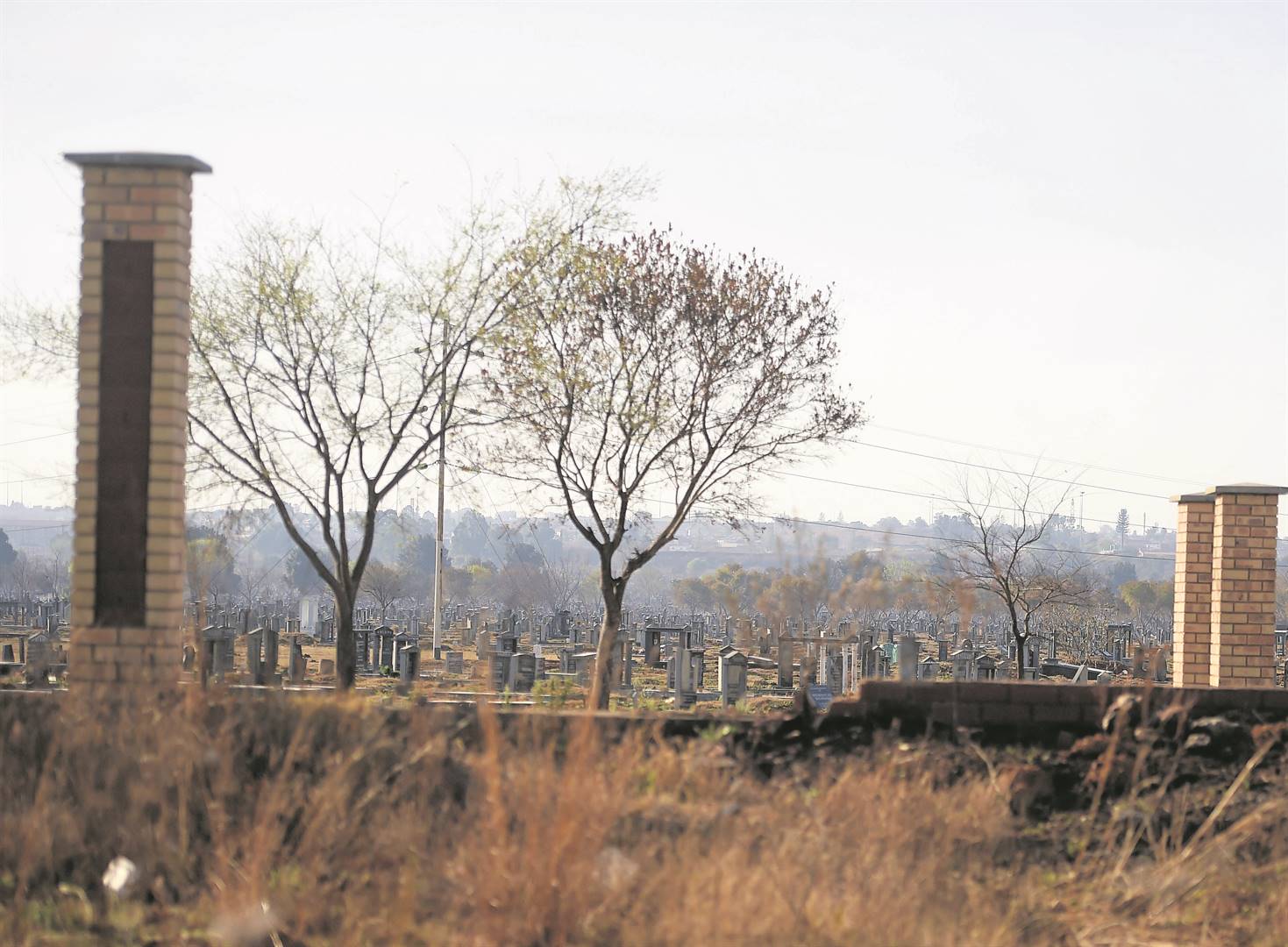 Criminals have no mercy for the dead they steal the cemetery fence that was erected around the graveyard. photo by Trevor Kunene 