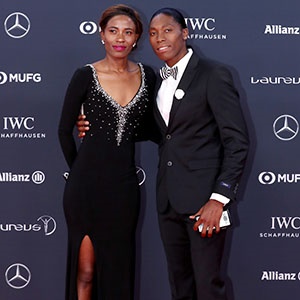 Caster Semenya (right) and wife Violet at the 2018 Laureus World Sport Awards (Getty)