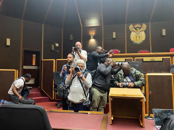 <p>Our view in court :-) Unusual for journalists to be on the other side of the lens, but here we are, defending media freedom and democracy.</p><p><em>- Adriaan Basson</em></p>