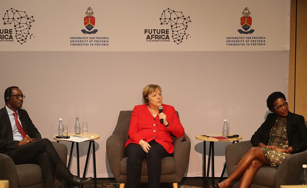 German chancellor Angela Merkel addressing University of Pretoria students at the campus’s Future Africa Auditorium. Picture: Palesa Dlamini/City Press