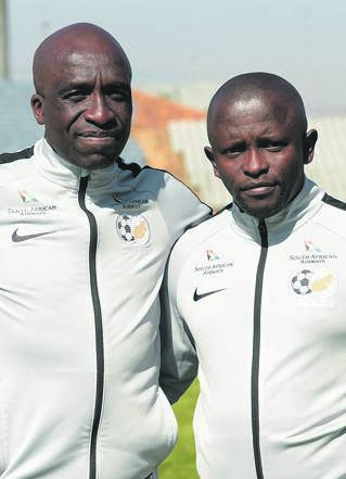 Coach David Notoane and his assistant, Kwanele Kopo