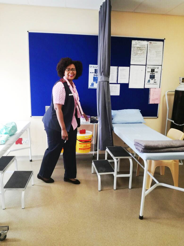 DELIVERY Naome Sape professional nurse working at the clinic at River Park Clinic.