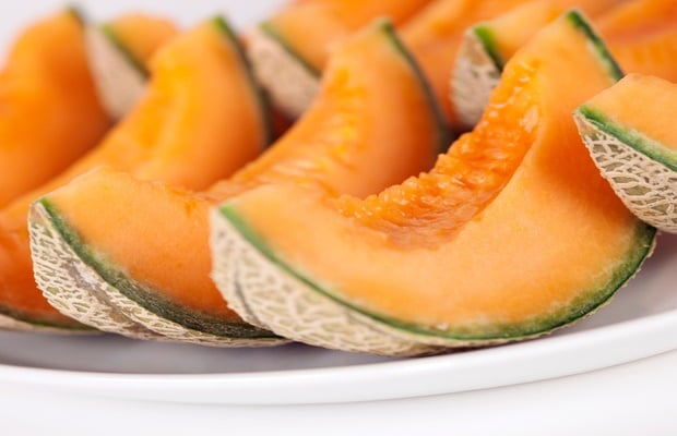 melons, canteloupe, sliced melon