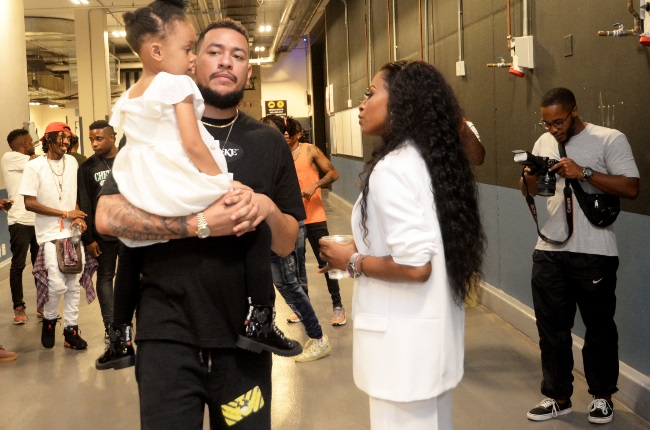 AKA and DJ Zinhle are examples of exes who appear to be on good terms. They're pictured here with their daughter, Kairo, during the AKA Orchestra On The Square at Time Square Sun Arena on 17 March 2019 in Pretoria.