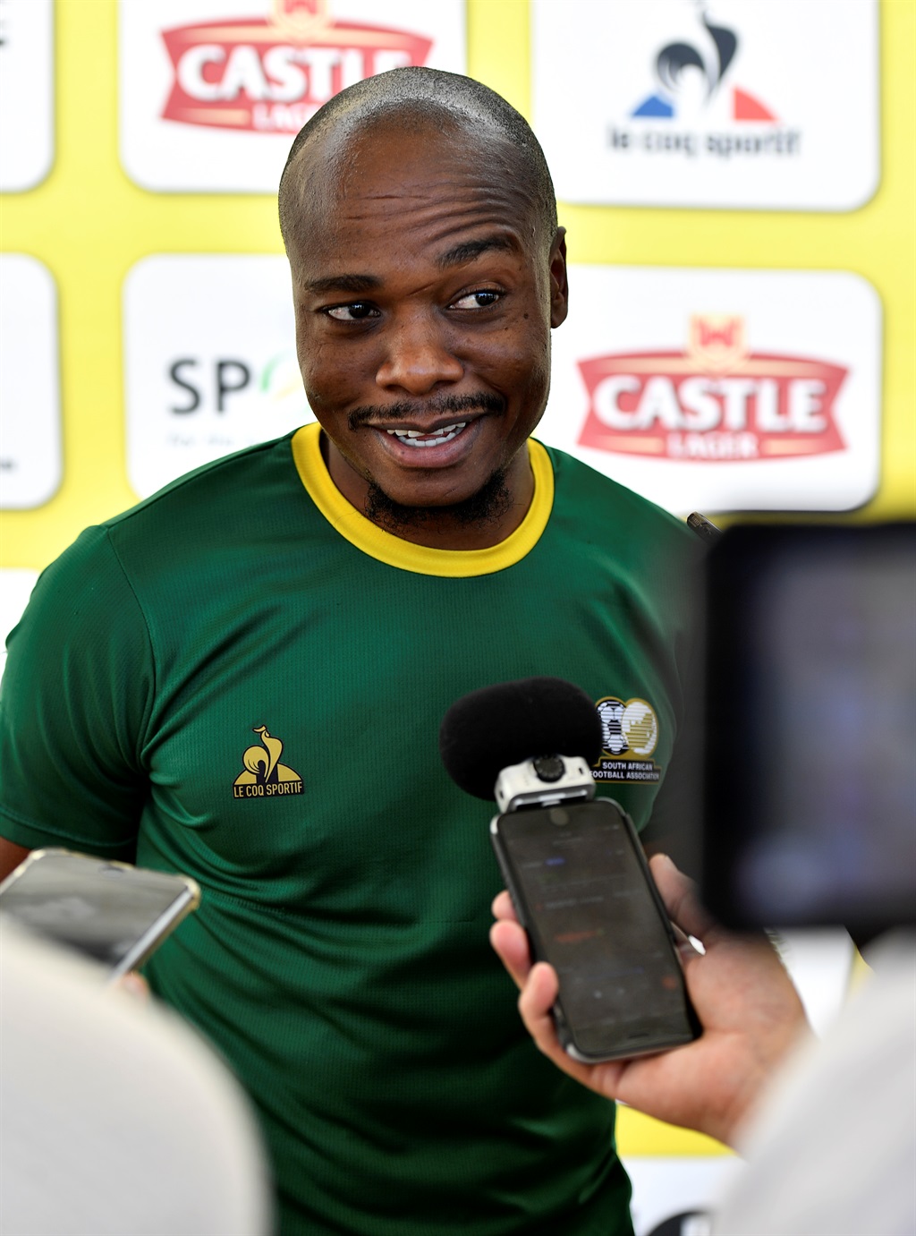 STELLENBOCH, SOUTH AFRICA - JANAURY 08: Percy Tau during the South Africa national mens soccer team media open day at Lentelus Sportsground on January 08, 2023 in Stellenbosch, South Africa. (Photo by Ashley Vlotman/Gallo Images)
