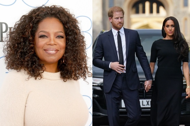 Oprah Winfrey believes Prince Harry and Meghan Markle have an opportunity to make peace with the royal family as they mourn the queen’s death. (PHOTO: Gallo Images / Getty Images)