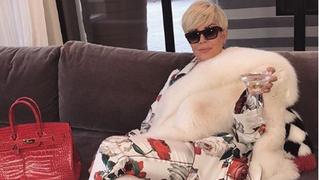 Kris Jenner is even working when she's having a drink. Image: Instagram