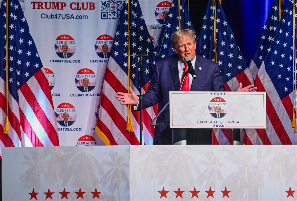 Former US President and 2024 Republican presidential hopeful Donald Trump holds a campaign event at Club 47 USA in West Palm Beach, Florida, on 11 October 2023.