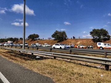 Six bodies believed to be of alleged Zama Zamas have been found scattered in Maraisburg along the N1. Photo: Christopher Moagi