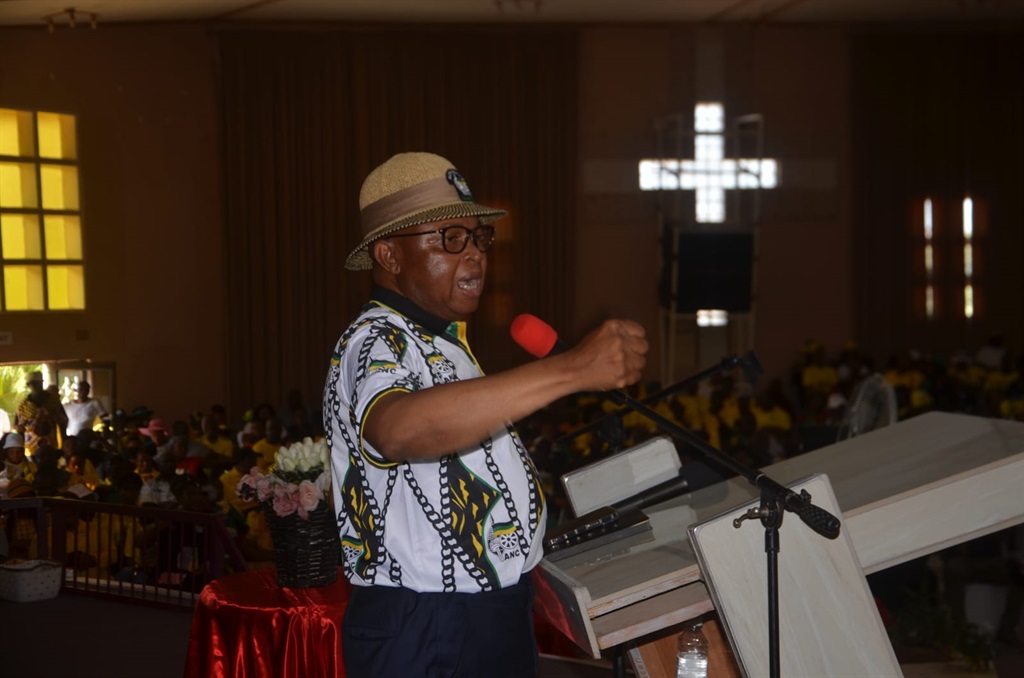 ANC NEC member Cassel Mathale speaking at an event in Mpumalanga. Photo by Oris Mnisi 