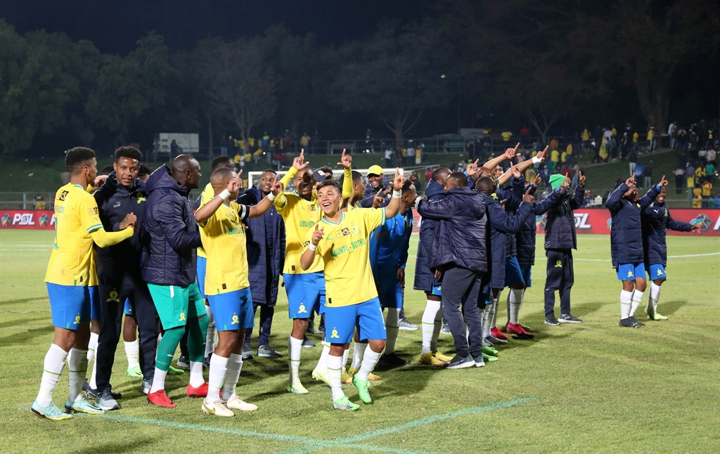 Mamelodi Sundowns players in celebration after another recent win