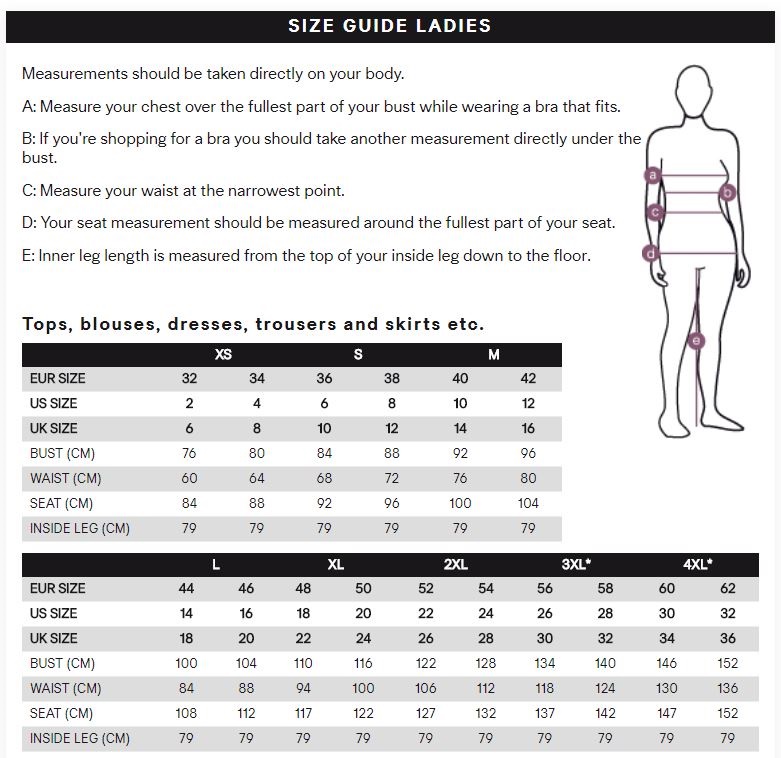 H Size Chart