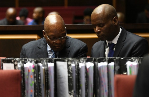 Former president Jacob Zuma in consultation in the KZN High Court in Pietermaritzburg. (PHOTO: Felix Dlangamandla)