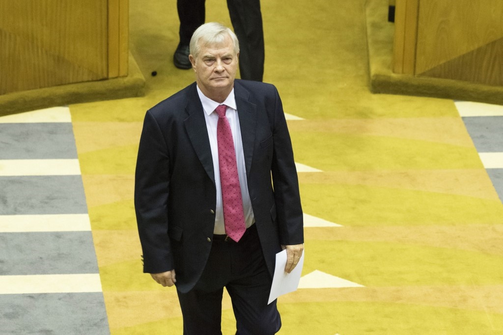 Leader of the conservative Afrikaner Freedom Front Pieter Groenewald. 