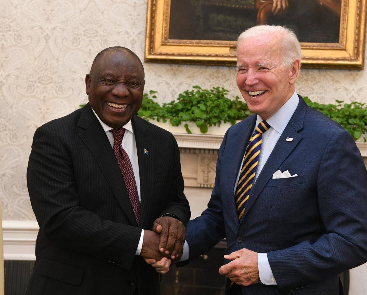 President Cyril Ramaphosa and US president Joe Bide at the White House in Washington. (GCIS)