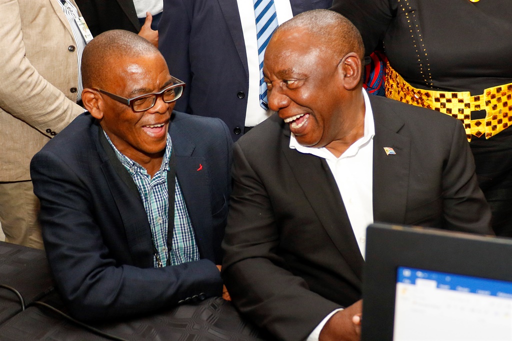 ANC President Cyril Ramaphosa and Ace Magashule during the registration of new Members of Parliament. (Photo by Gallo Images/Netwerk24/Adrian de Kock)