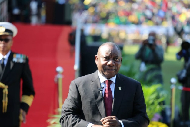 Cyril Ramaphosa arrives for his inauguration cerem