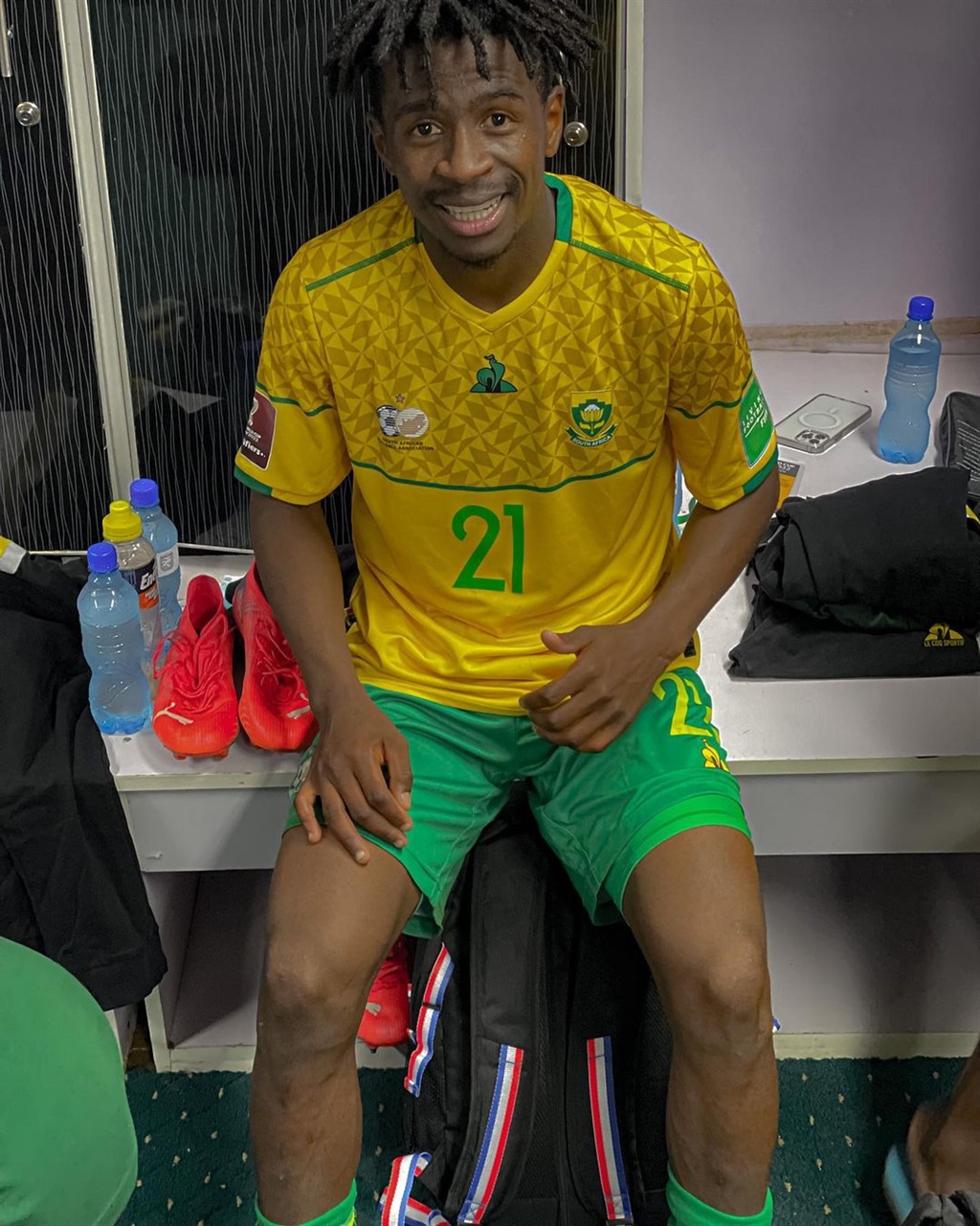 Terrence Mashego in Bafana colours.