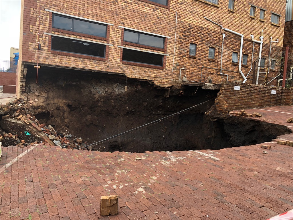 A sinkhole in Centurion on a property belonging to Asiem AlliPicture: Juniour Khumalo