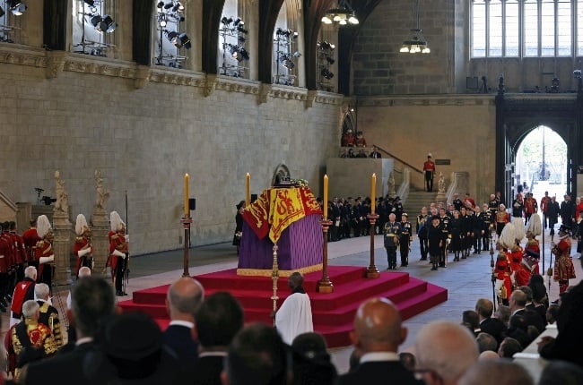 Following royal traditions the queen's coffin was 