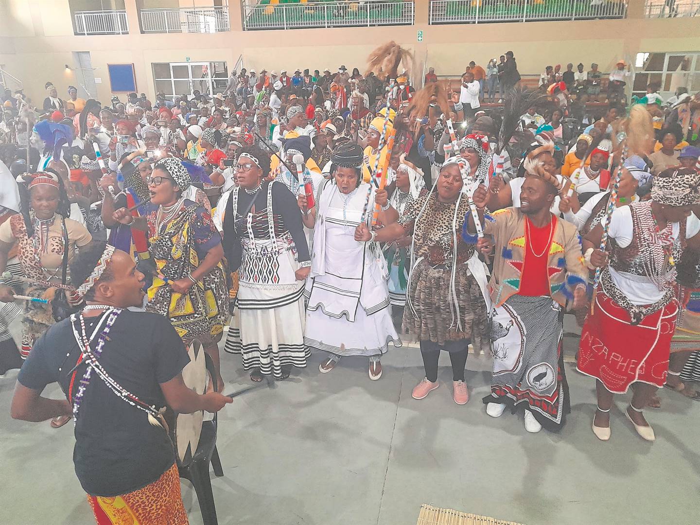 Traditional health practitioners sing and dance during the African Traditional Medicine Day commemorative event in Ntabankulu. Photo: Luvo Cakata