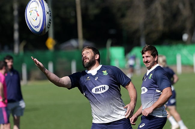 Frans Steyn during a Springbok training session. (Photo by Daniel Jayo/Getty Images)