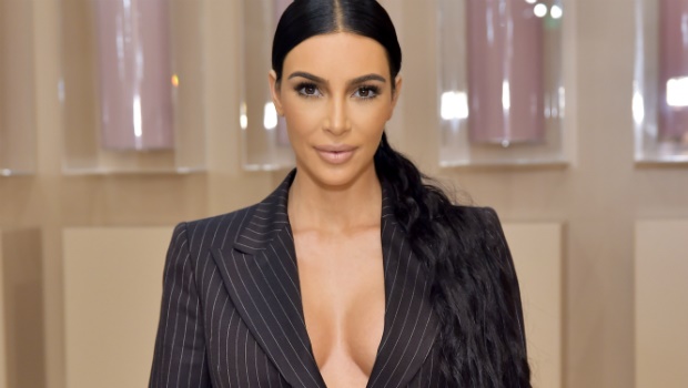 Kim Kardashian at the KKW Beauty pop-up launch in California.