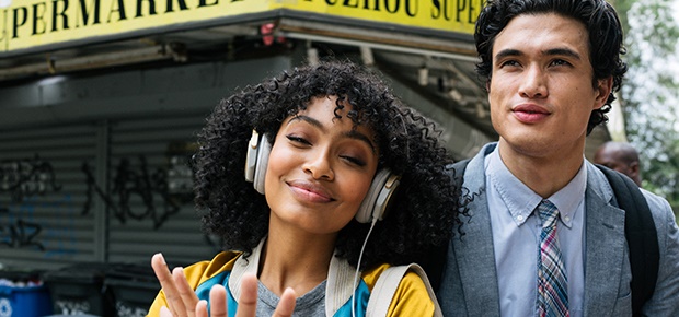 Yara Shahidi and Charles Melton in a scene from 'The Sun Is Also a Star.' (Warner Bros)