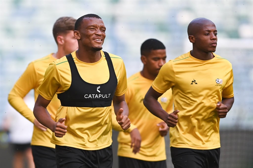 Mothobi Mvala during the South Africa mens national soccer team training session and press conference at Moses Mabhida Stadium on November 17, 2023 in Durban, South Africa. 