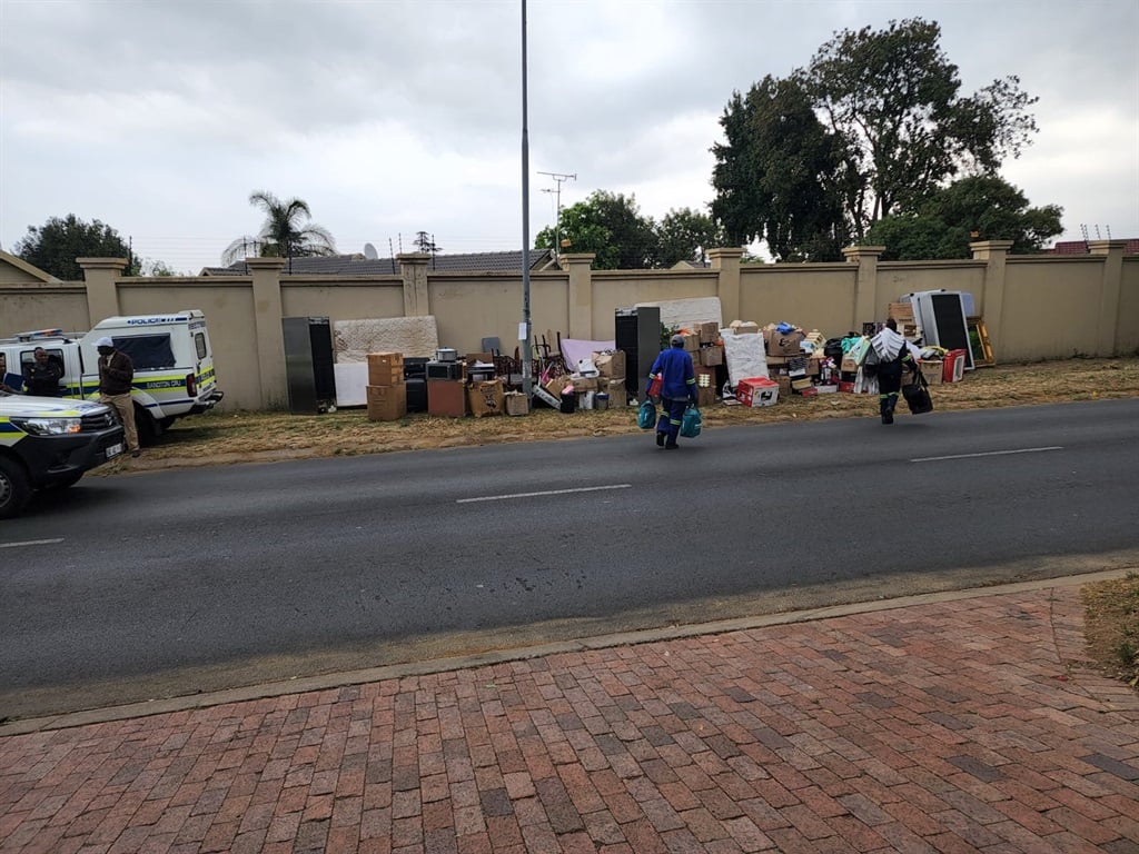 Squatters living in Riverclub, Sandton, were evicted on Wednesday.