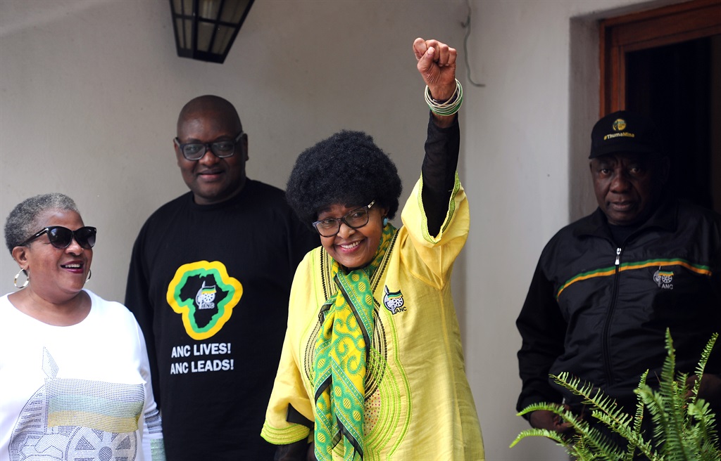 Winnie Madikizela-Mandela was an ANC stalwart to the end. Here she is pictured in March this year at her home with Gauteng Premier David Makhura and President Cyril Ramaphosa. Picture: Felix Dlangamandla/Netwerk24