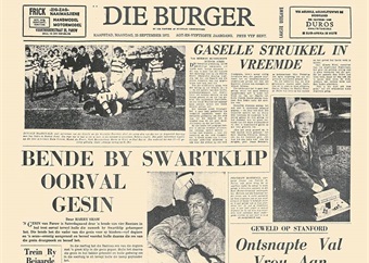 50 Jaar gelede in Die Burger | 25 September 1972