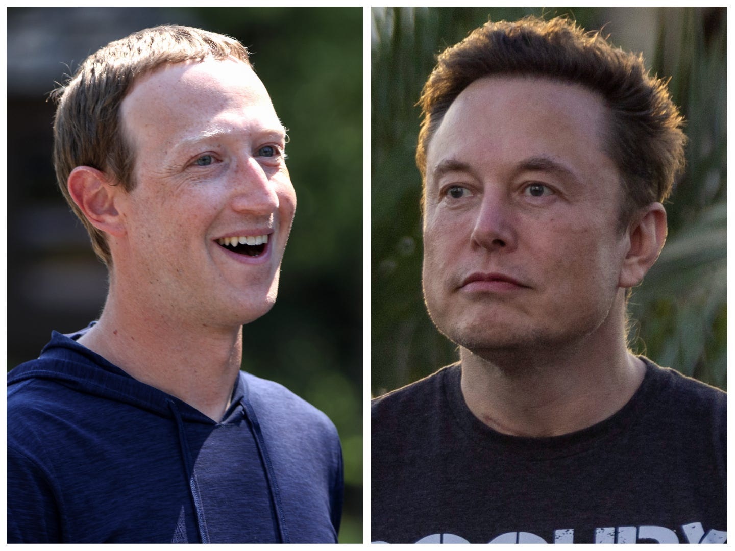 Mark Zuckerberg (solda) ve Elon Musk.  Kevin Dietsch/Michael Gonzalez/Getty Images