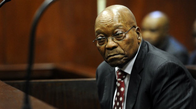 Jacob Zuma sits in court during his appearance for corruption. (The Photographer)